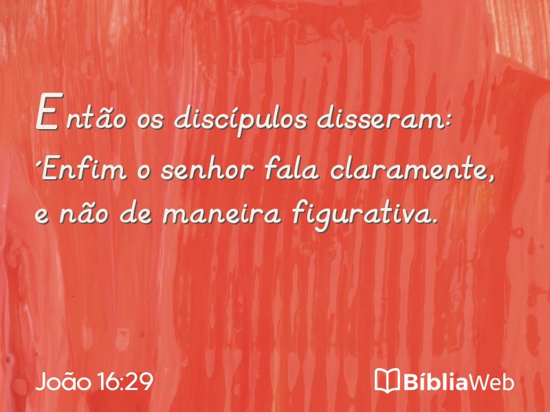 João 16:29 em imagem para compartilhar