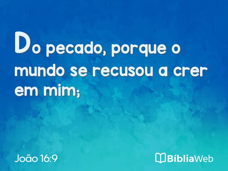 João 16:9 em imagem para compartilhar