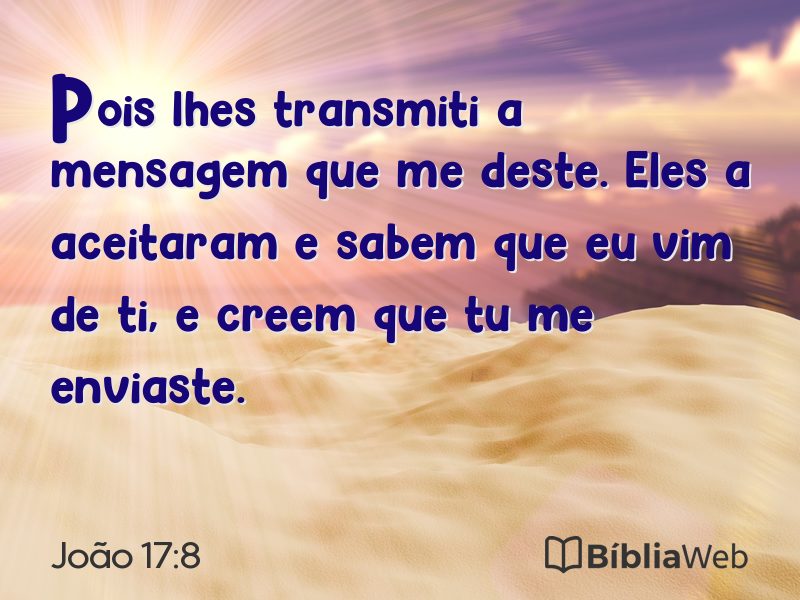 João 17:8 em imagem para compartilhar