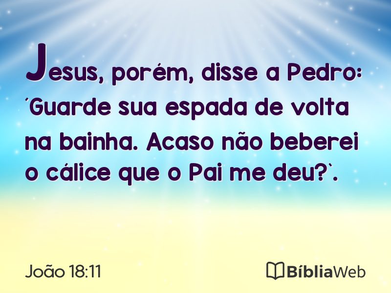 João 18:11 em imagem para compartilhar
