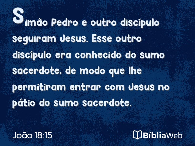 João 18:15 em imagem para compartilhar