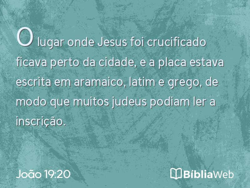João 19:20 em imagem para compartilhar