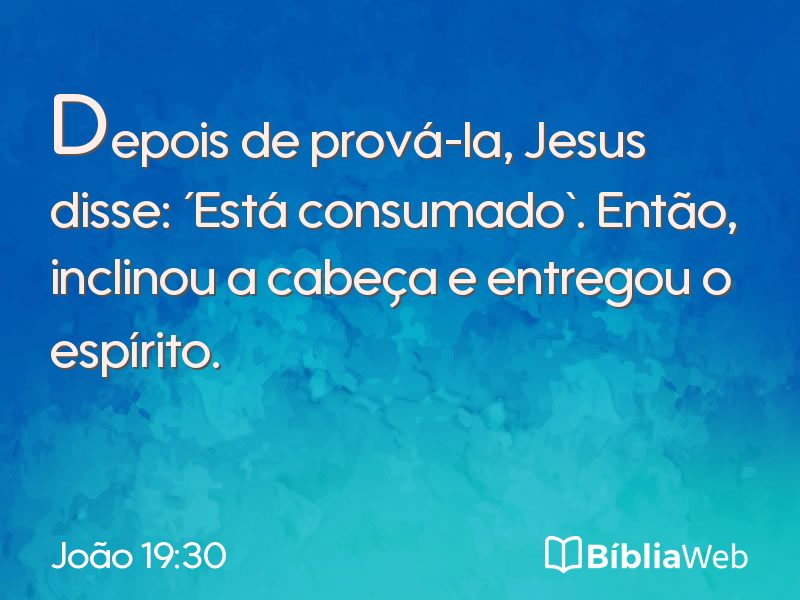 João 19:30 em imagem para compartilhar