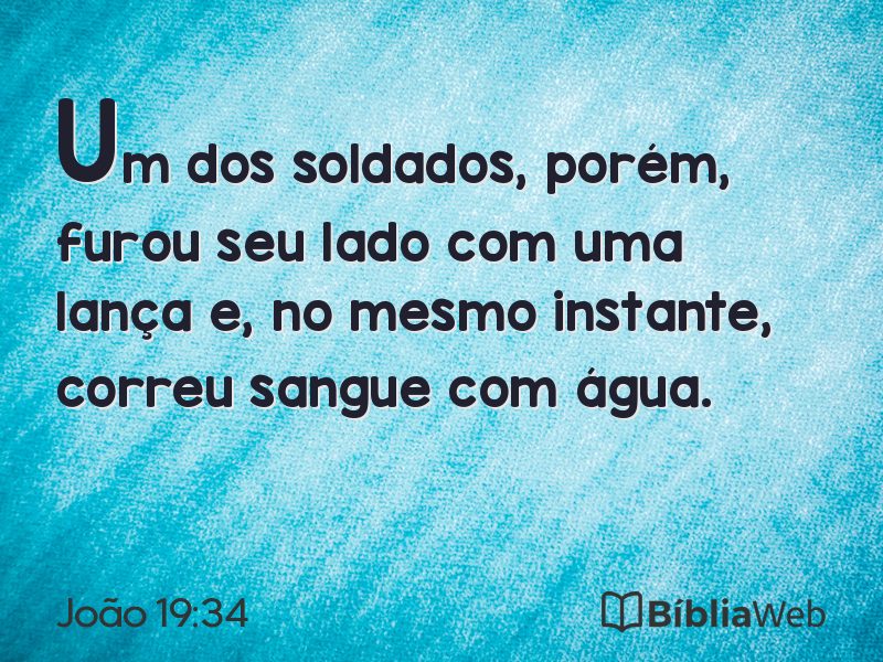 João 19:34 em imagem para compartilhar