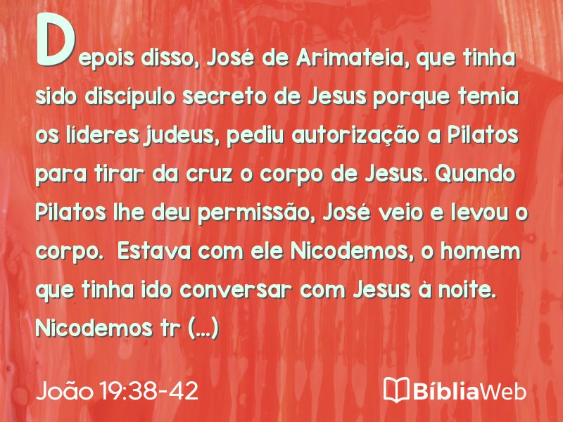João 19:38-42 em imagem para compartilhar