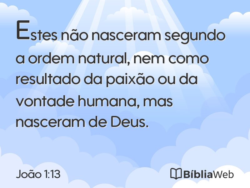 João 1:13 em imagem para compartilhar