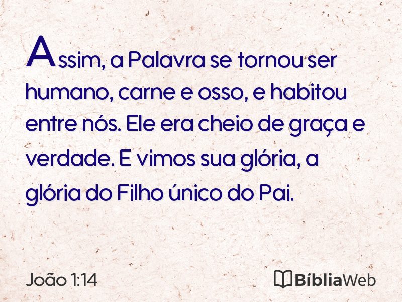 João 1:14 em imagem para compartilhar