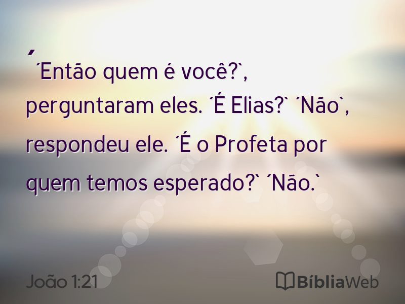 João 1:21 em imagem para compartilhar