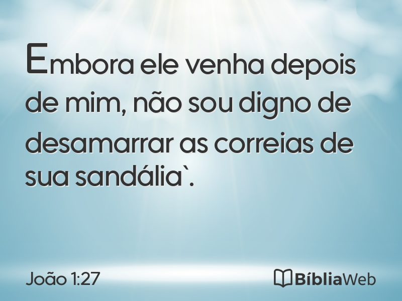 João 1:27 em imagem para compartilhar
