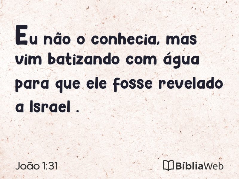 João 1:31 em imagem para compartilhar