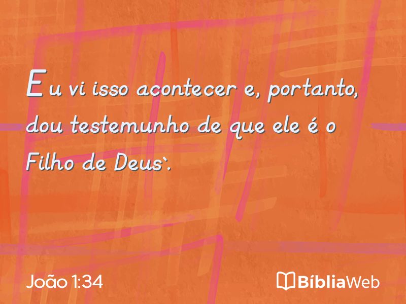 João 1:34 em imagem para compartilhar