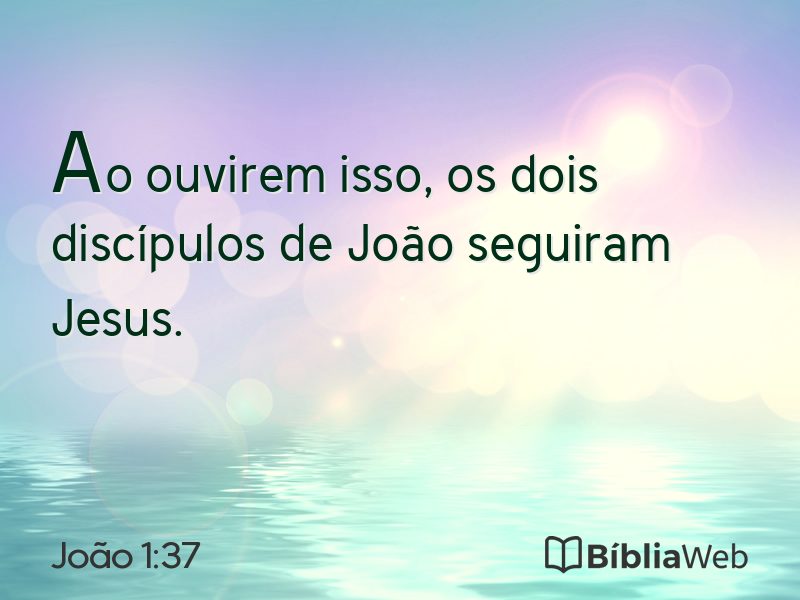 João 1:37 em imagem para compartilhar