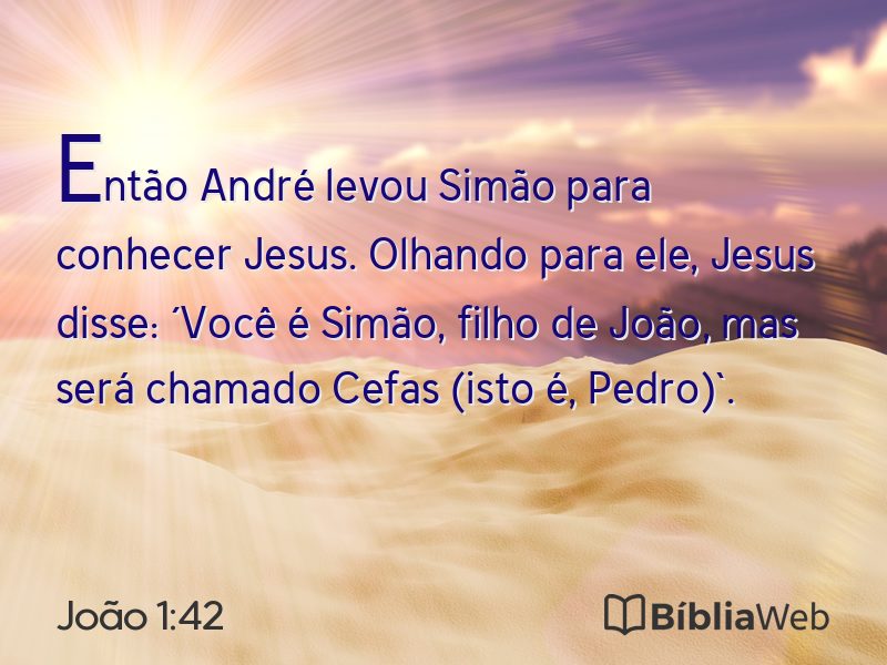 João 1:42 em imagem para compartilhar