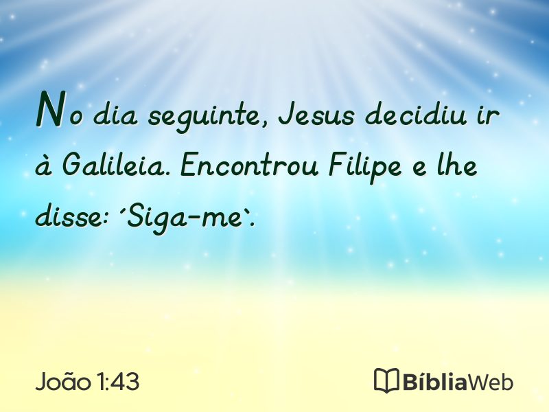 João 1:43 em imagem para compartilhar