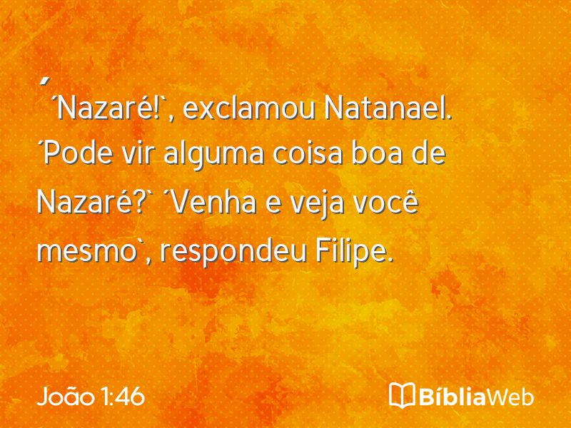 João 1:46 em imagem para compartilhar