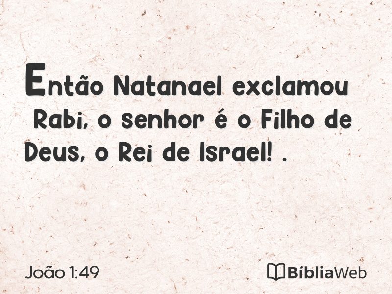 João 1:49 em imagem para compartilhar