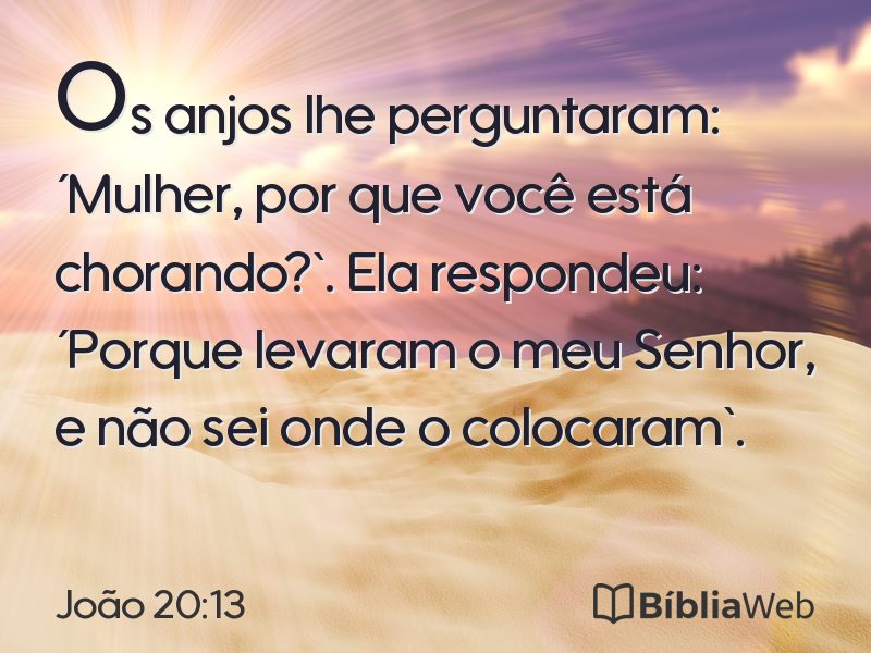 João 20:13 em imagem para compartilhar