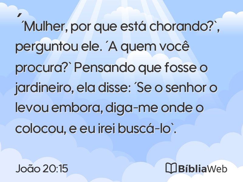 João 20:15 em imagem para compartilhar