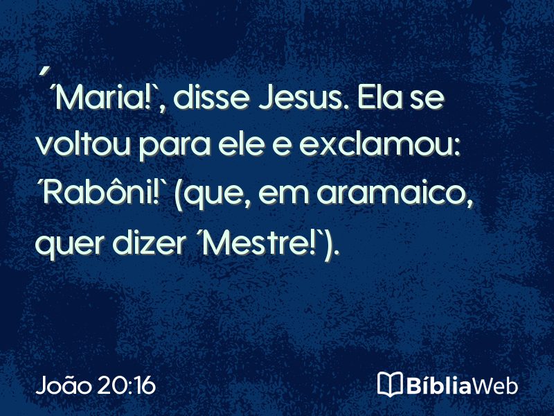 João 20:16 em imagem para compartilhar