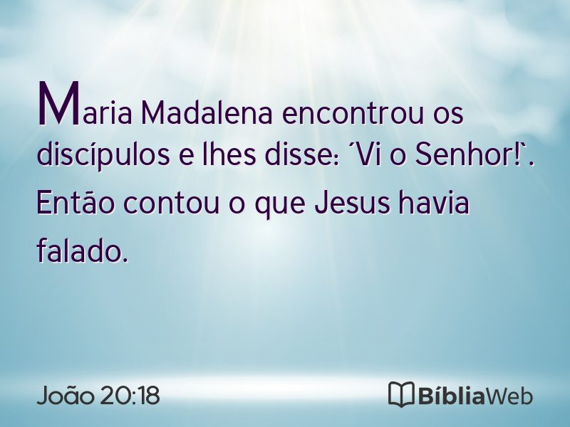 João 20:18 em imagem para compartilhar