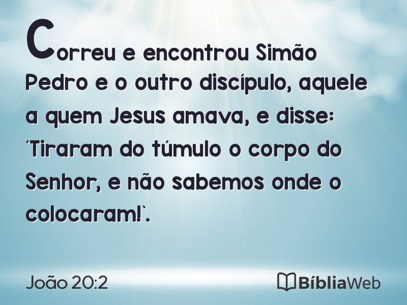 João 20:2 em imagem para compartilhar