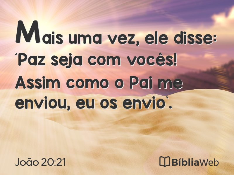 João 20:21 em imagem para compartilhar