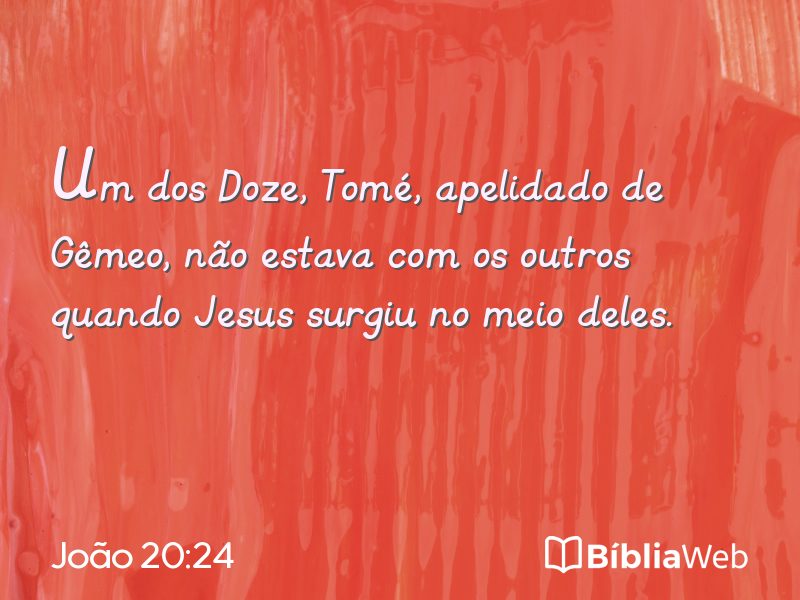 João 20:24 em imagem para compartilhar