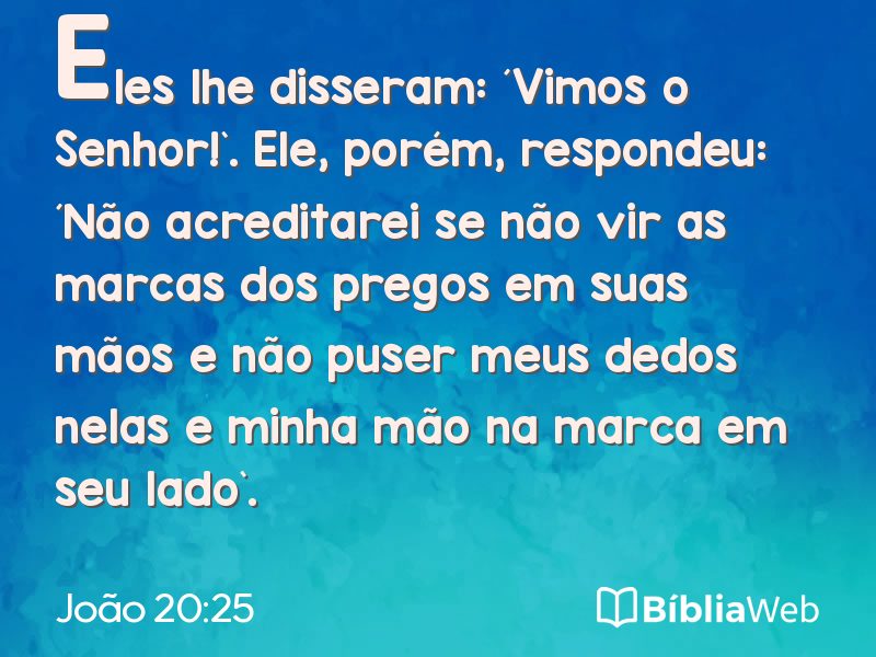 João 20:25 em imagem para compartilhar