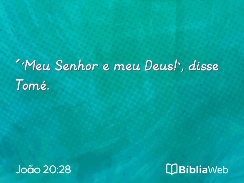 João 20:28 em imagem para compartilhar