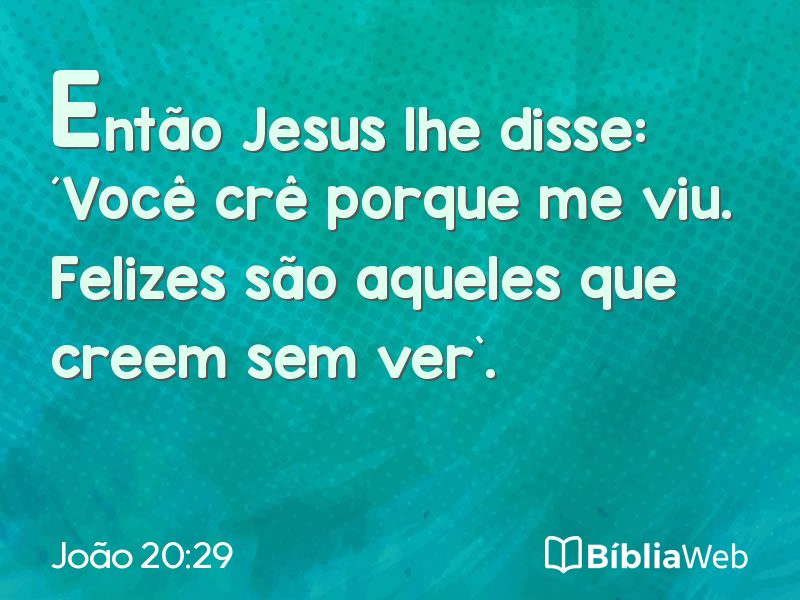 João 20:29 em imagem para compartilhar