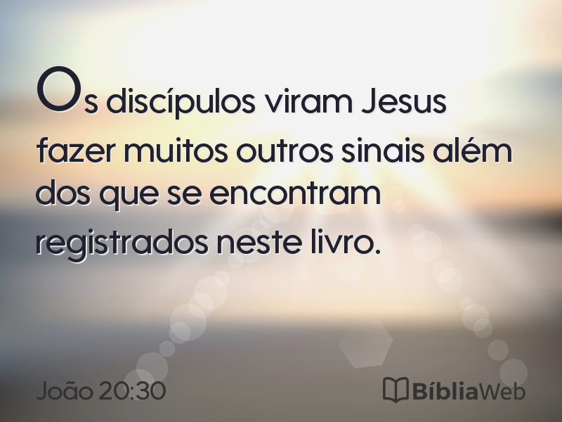 João 20:30 em imagem para compartilhar