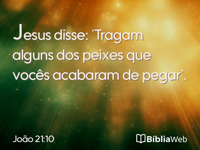 João 21:10 em imagem para compartilhar
