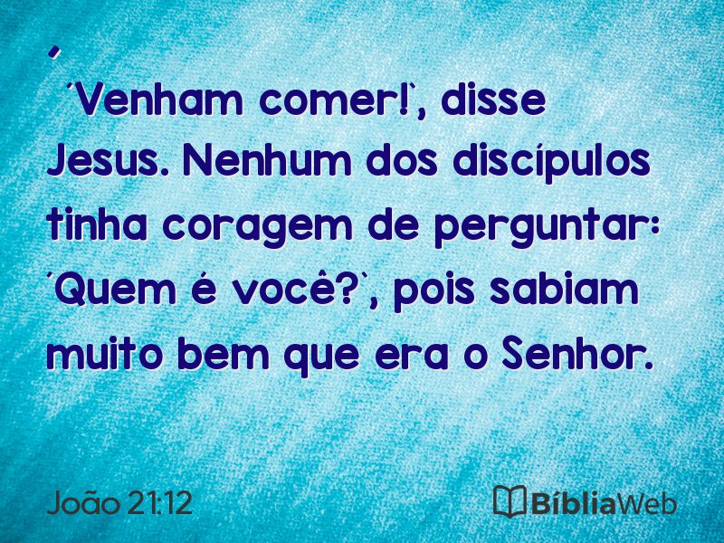 João 21:12 em imagem para compartilhar