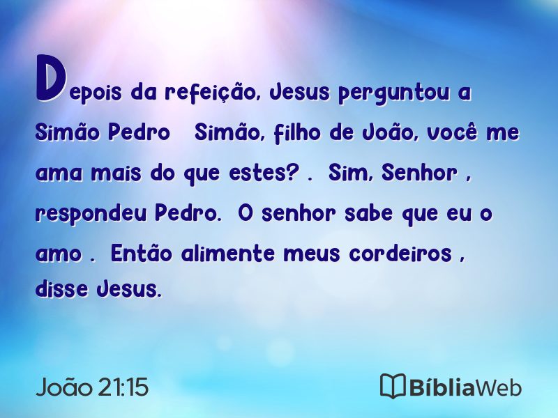 João 21:15 em imagem para compartilhar
