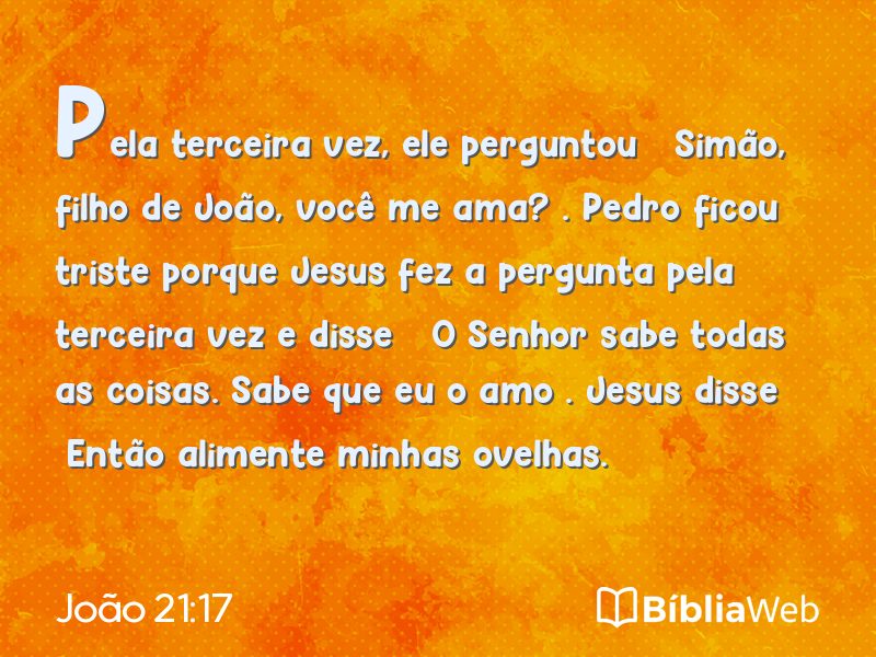 João 21:17 em imagem para compartilhar