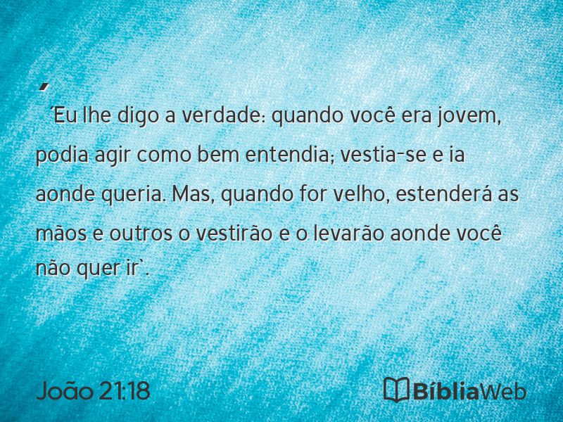 João 21:18 em imagem para compartilhar