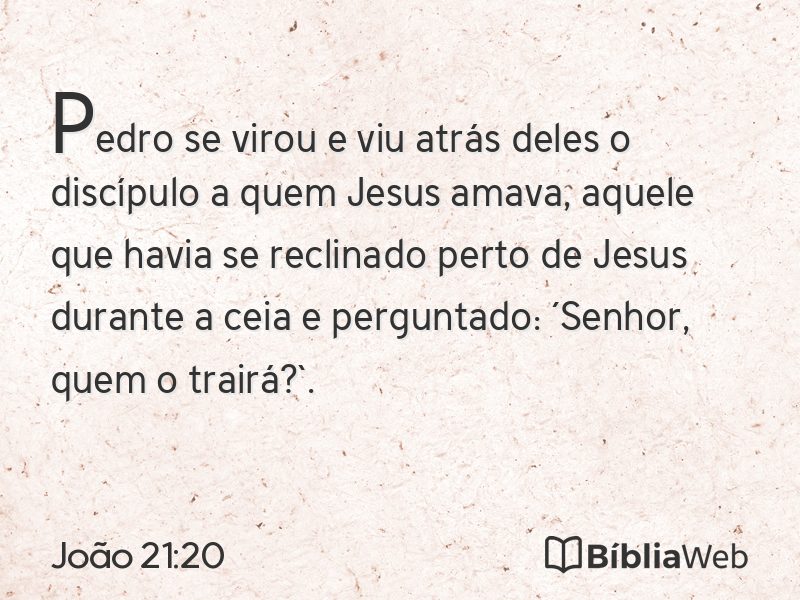 João 21:20 em imagem para compartilhar