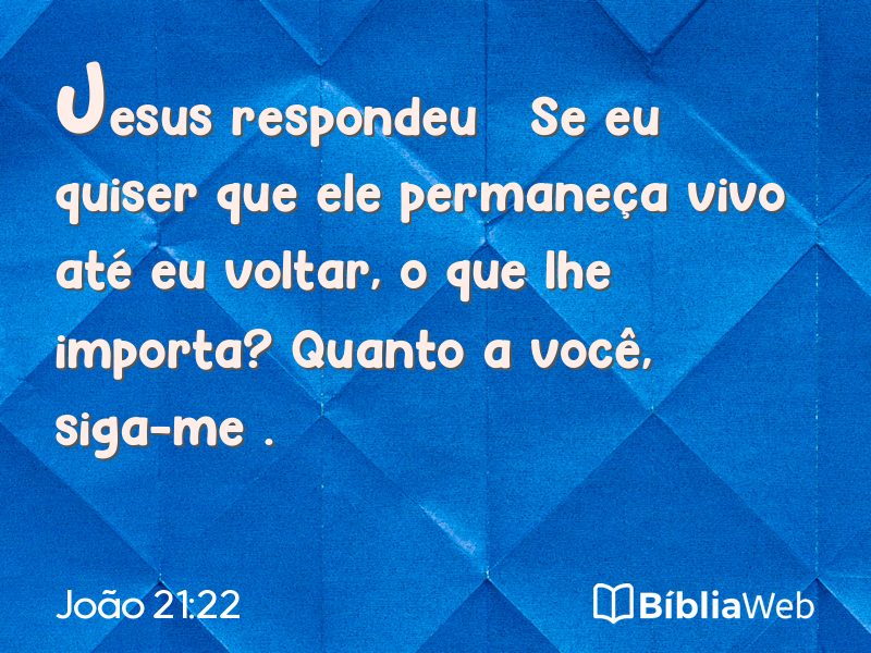 João 21:22 em imagem para compartilhar