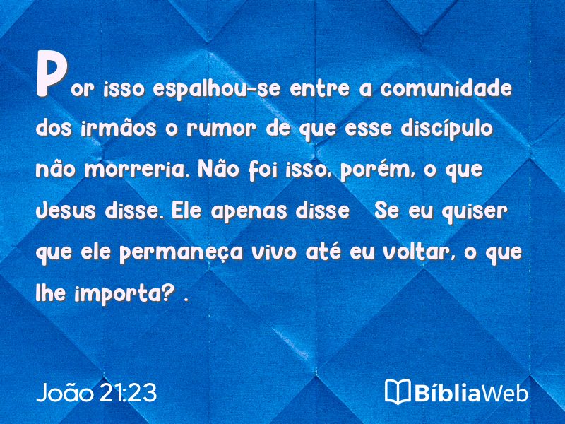 João 21:23 em imagem para compartilhar