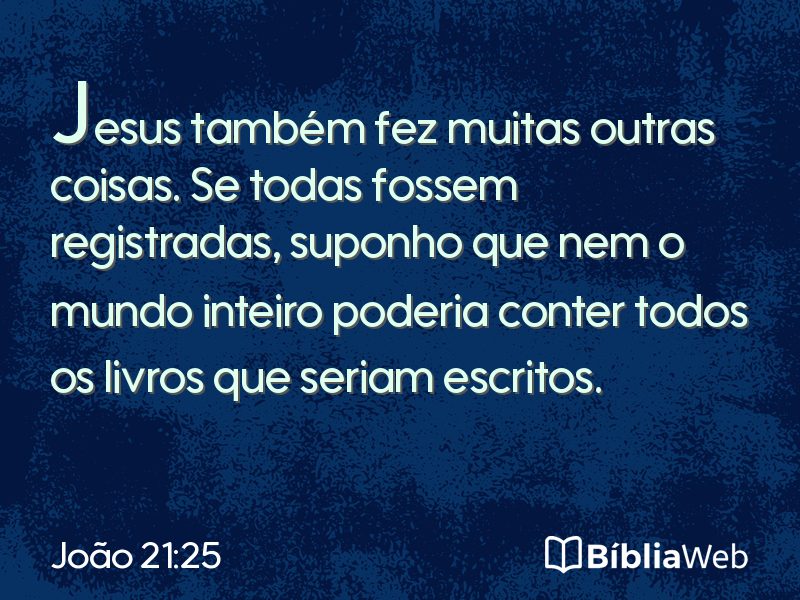 João 21:25 em imagem para compartilhar