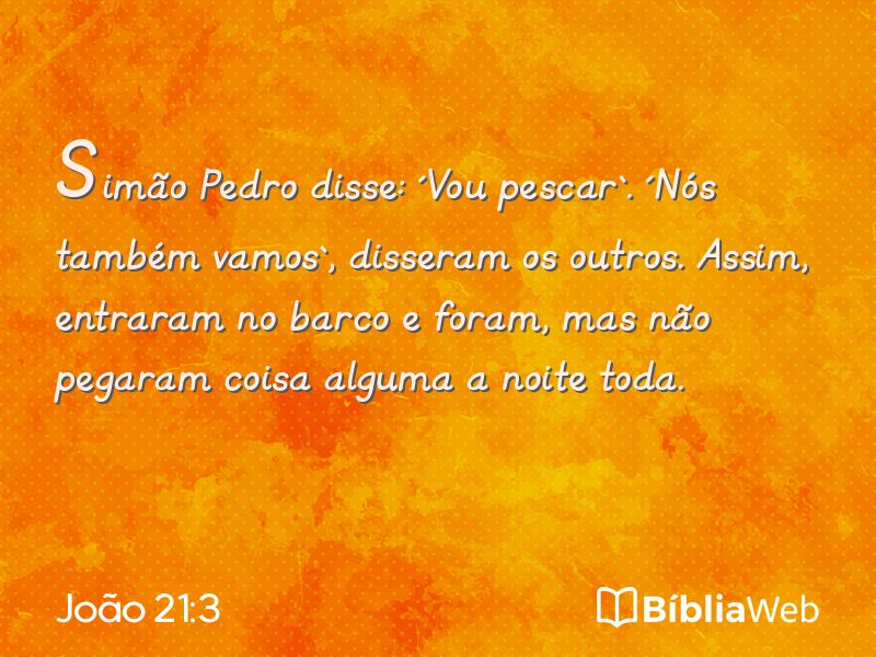 João 21:3 em imagem para compartilhar