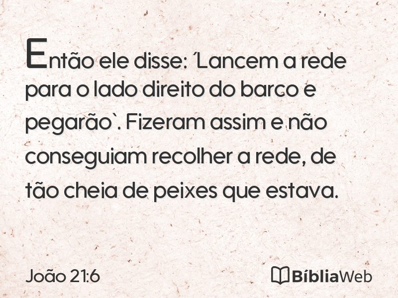 João 21:6 em imagem para compartilhar