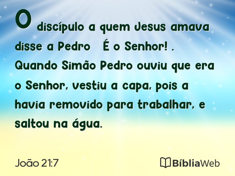 João 21:7 em imagem para compartilhar