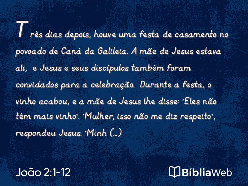 João 2:1-12 em imagem para compartilhar