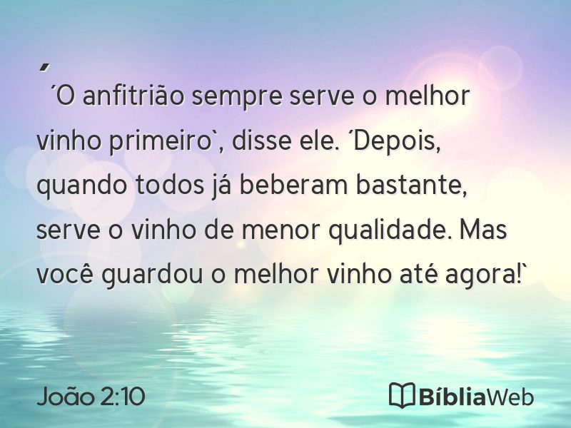João 2:10 em imagem para compartilhar