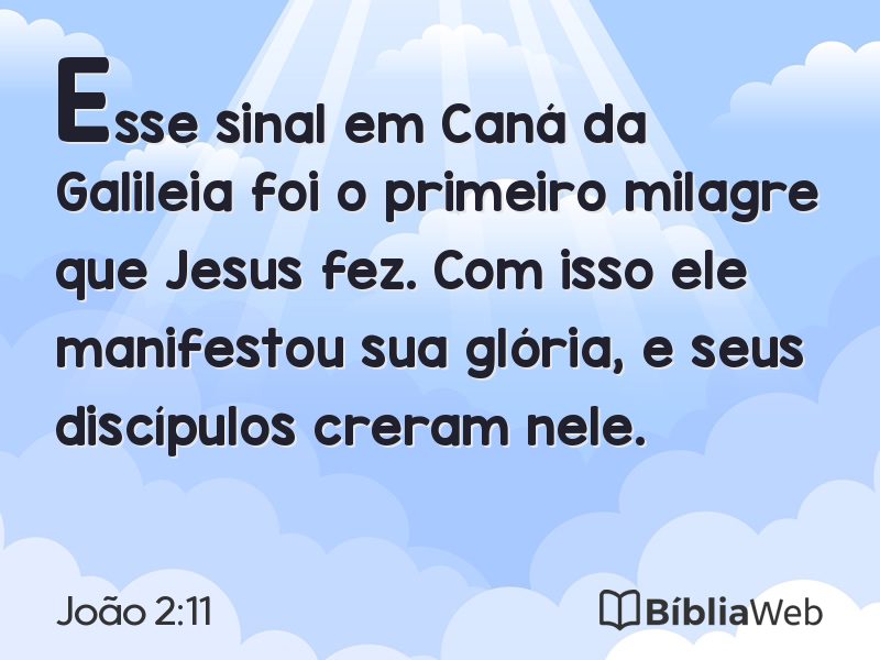 João 2:11 em imagem para compartilhar