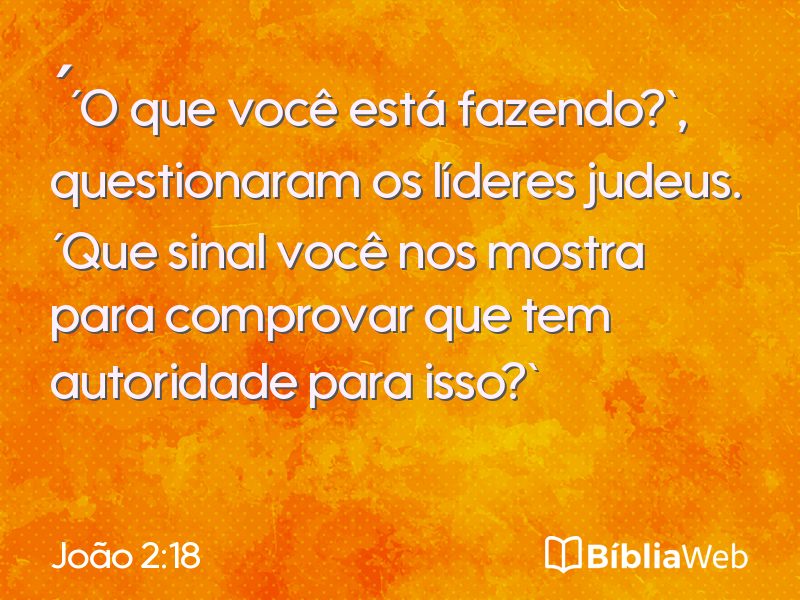 João 2:18 em imagem para compartilhar
