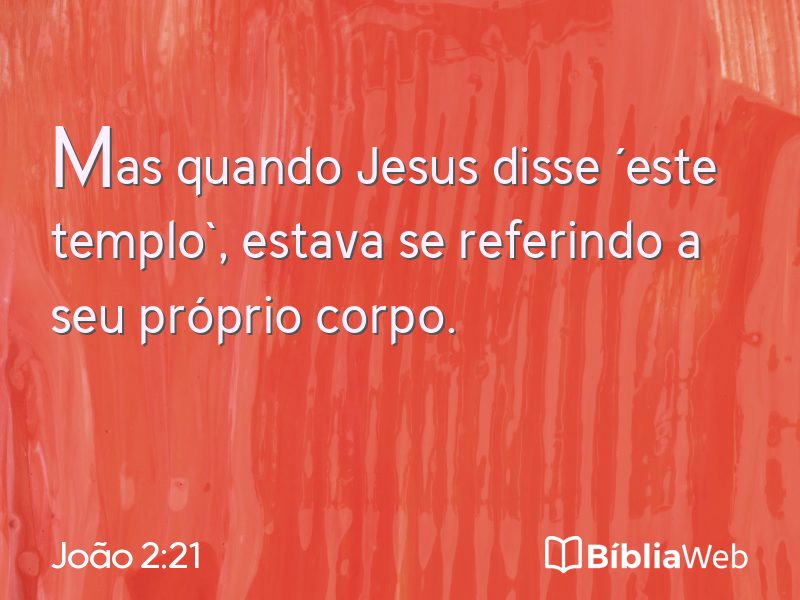 João 2:21 em imagem para compartilhar