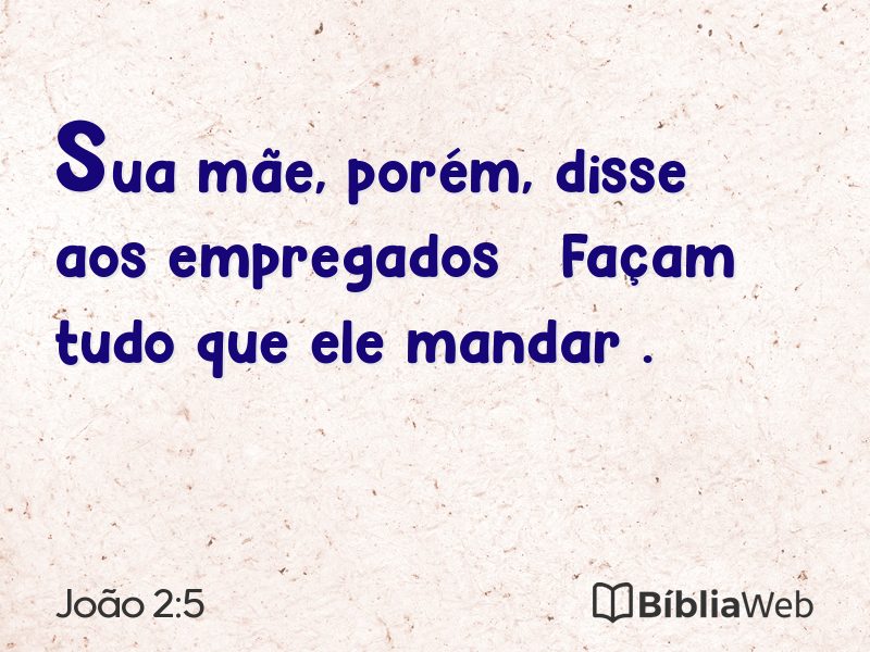 João 2:5 em imagem para compartilhar