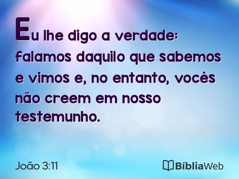 João 3:11 em imagem para compartilhar